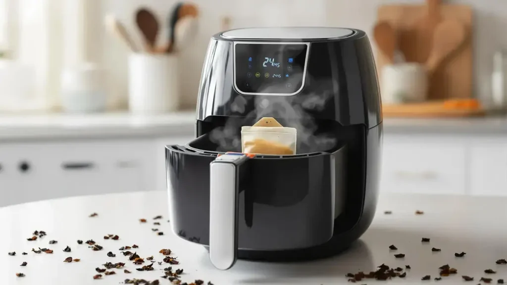 Deze weinig bekende truc met een theezakje zal het schoonmaken van je airfryer transformeren