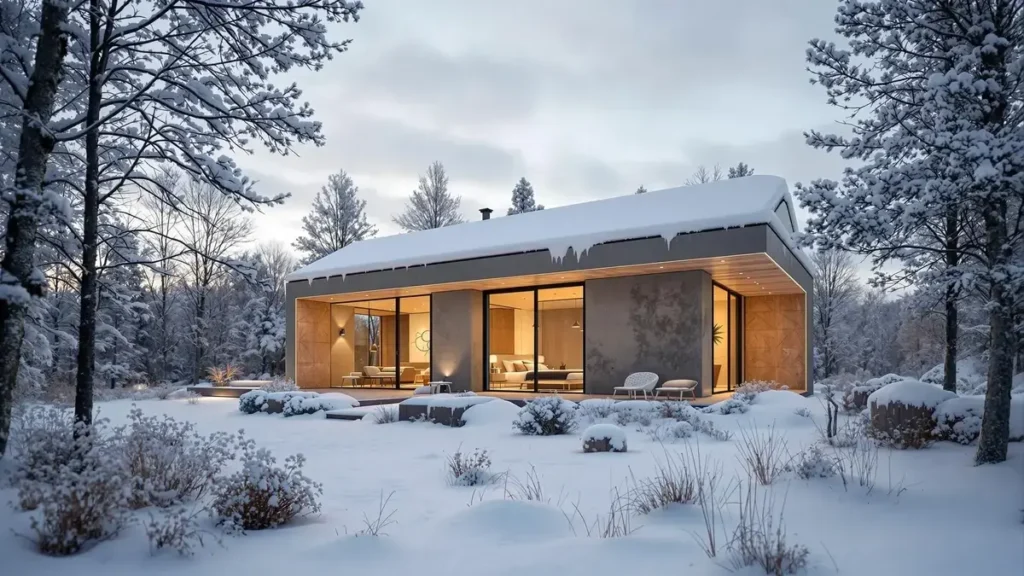 Hier is het geheim van dit huis dat zonder verwarming 23 °C behoudt, zelfs bij -6° buiten, een ontwerp dat de wetten van de thermodynamica tart