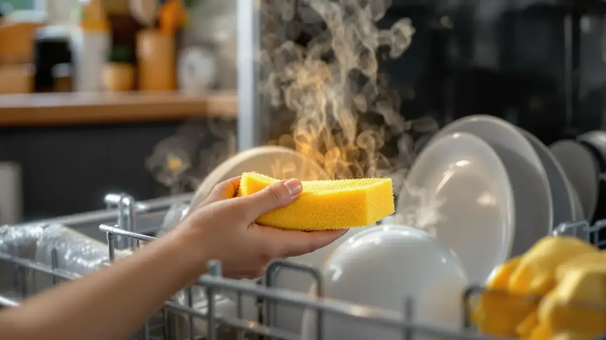 Een spons in de vaatwasser doen: een praktische tip die een dagelijks probleem oplost