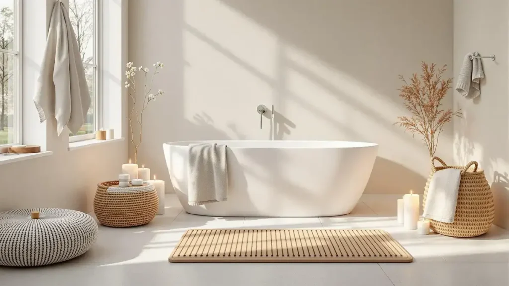 In 2025 maakt de badmat plaats voor een chique accessoire geïnspireerd op Noordse spa’s
