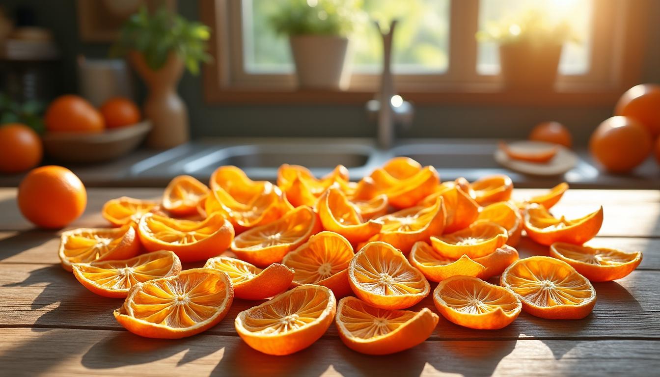 ontdek hoe je gemakkelijk mandarijnenschillen in de zon kunt drogen. geef je huis een heerlijke geur en cre&euml;er een natuurlijke, frisse sfeer met deze simpele en duurzame tip.