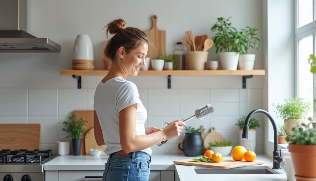 ontdek hoe een stylist een krappe keuken moeiteloos transformeert met 9 slimme ikea vondsten die ruimte besparen en stijl toevoegen.