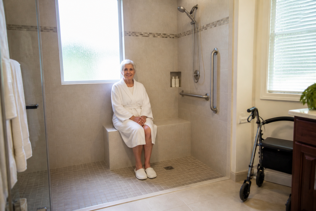 Douche &agrave; l&rsquo;italienne voor senioren: comfort, veiligheid en aandachtspunten