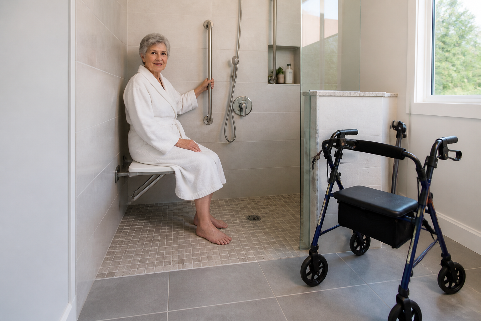 Douche &agrave; l&rsquo;italienne voor senioren: comfort, veiligheid en aandachtspunten
