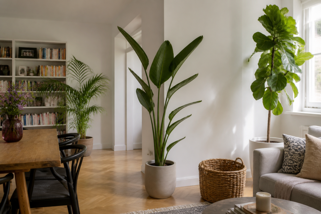 Grote kamerplanten: de beste keuzes om een ruimte te structureren