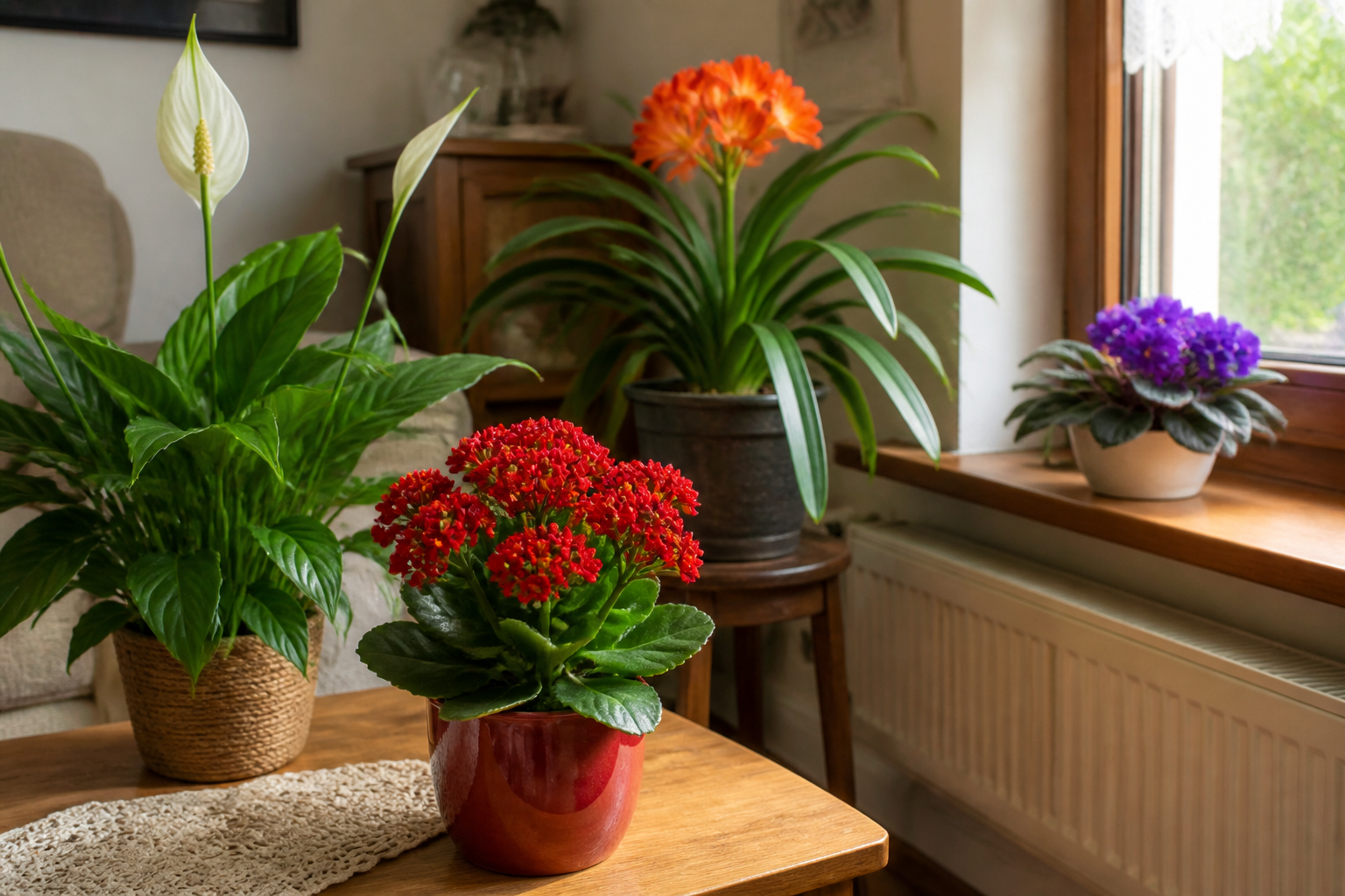 Kamerplanten met bloemen: hoe u het hele jaar door kleur toevoegt