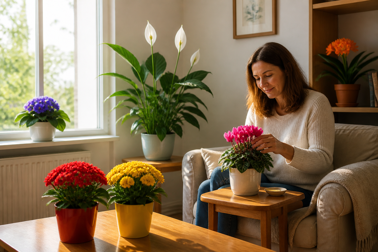 Kamerplanten met bloemen: hoe u het hele jaar door kleur toevoegt