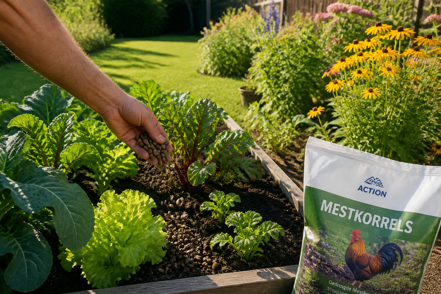 Mestkorrels Action: echte nut voor moestuin, gazon en borders