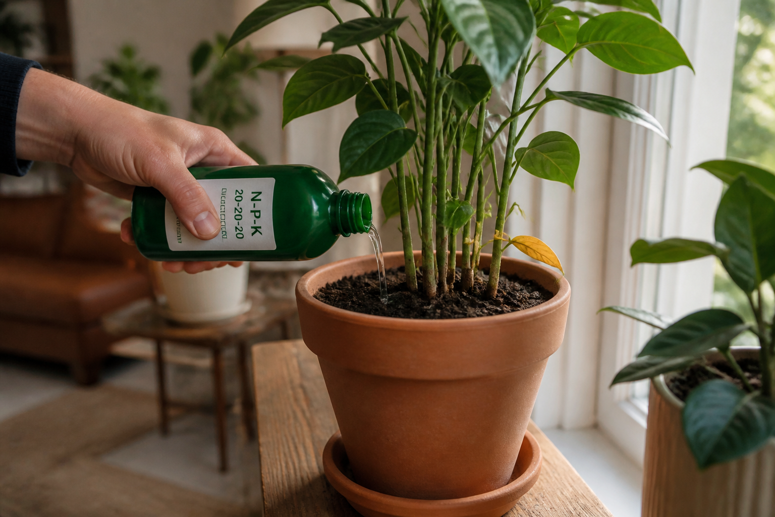 Meststof voor kamerplanten: wanneer voeden zonder de wortels te verbranden