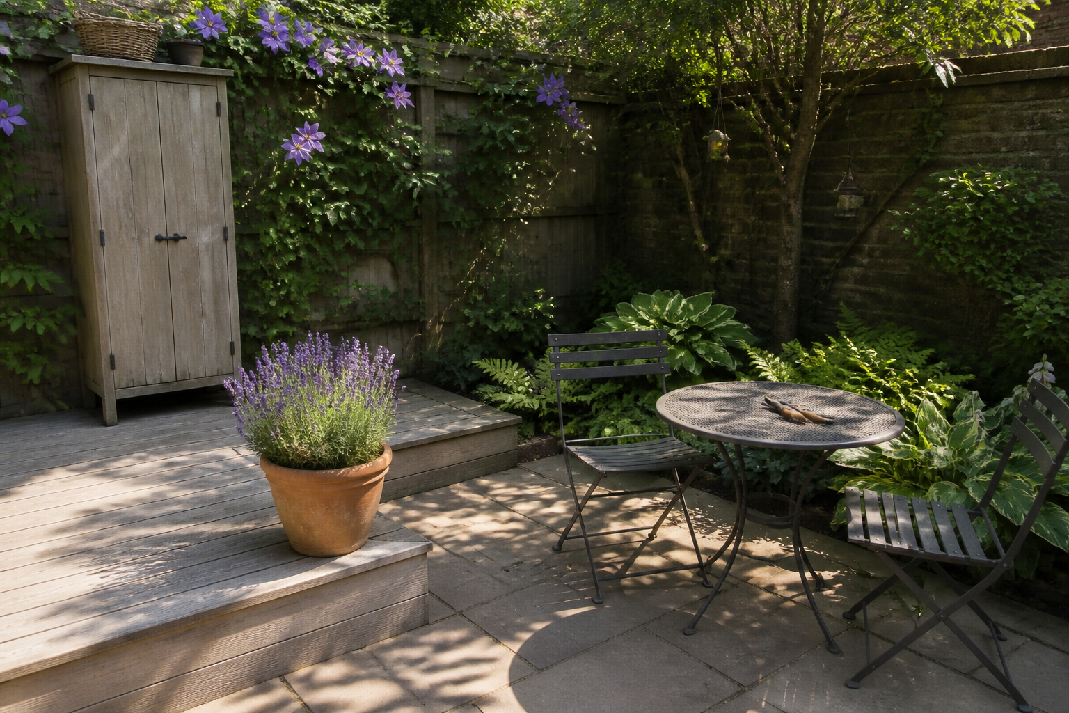 Tuinplan voor een kleine tuin: terras, planten en opbergruimte indelen