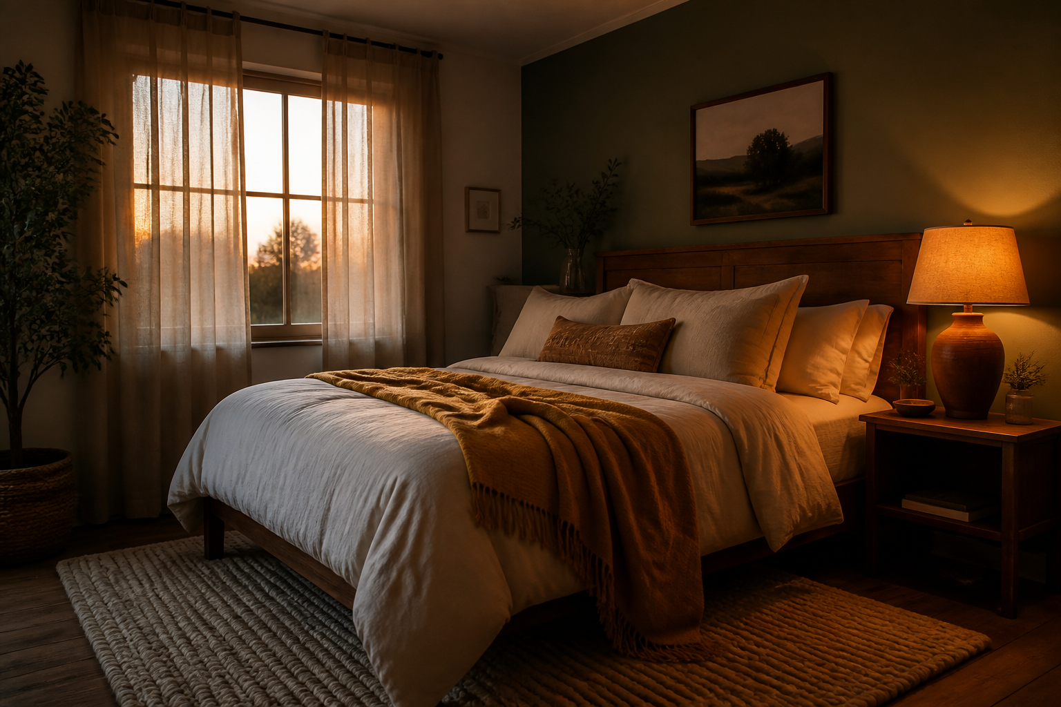 Warme slaapkamer: decoratie-ideeën voor een knusse sfeer