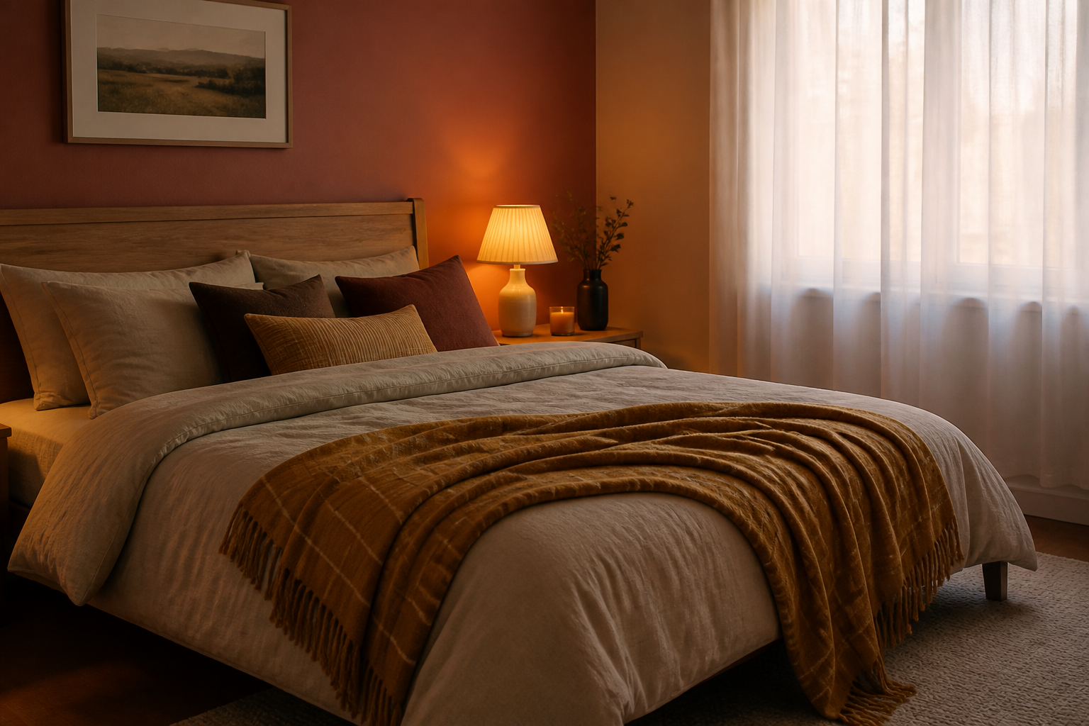 Warme slaapkamer: decoratie-idee&euml;n voor een knusse sfeer