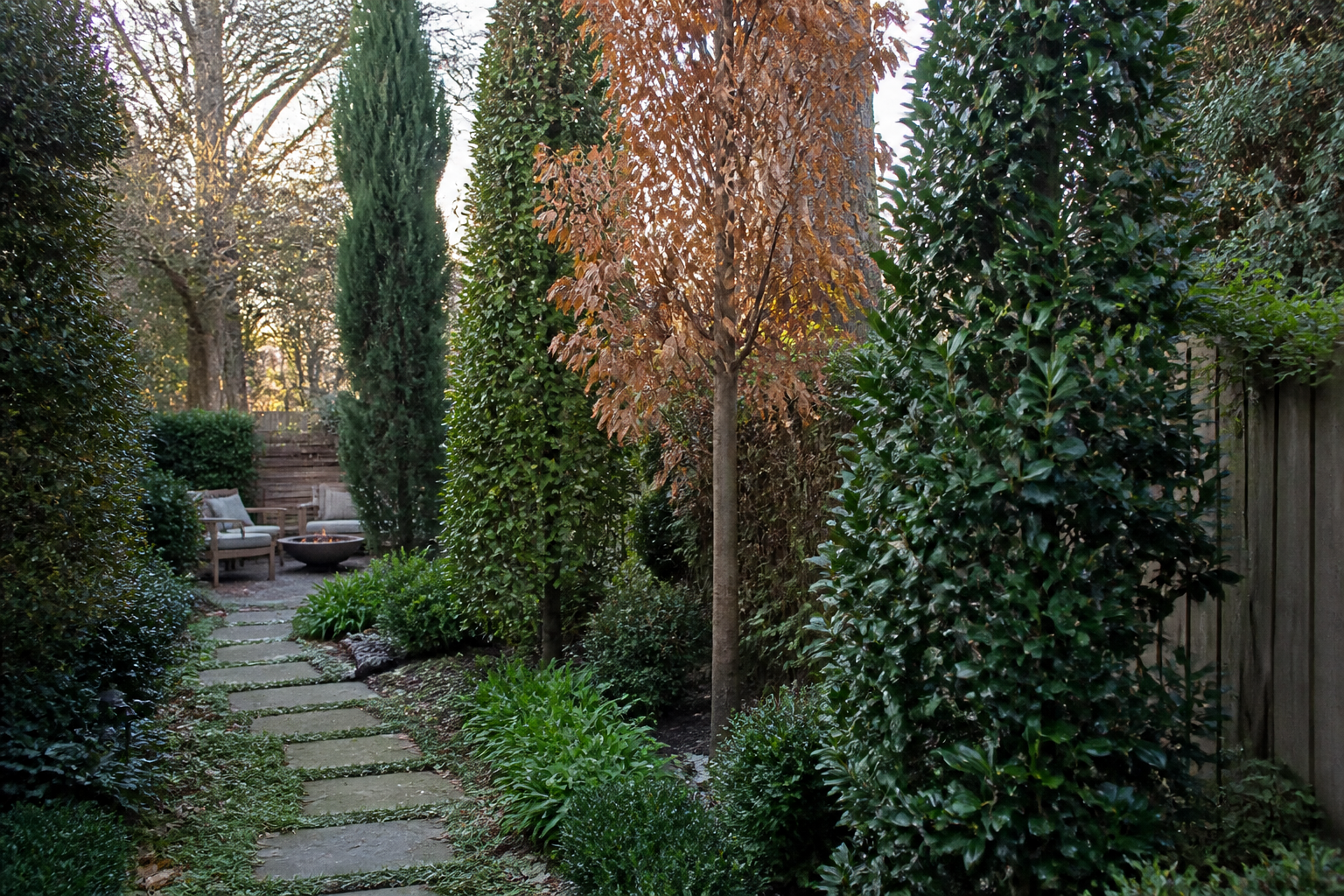 Wintergroene bomen voor een kleine tuin: privacy en groen het hele jaar door